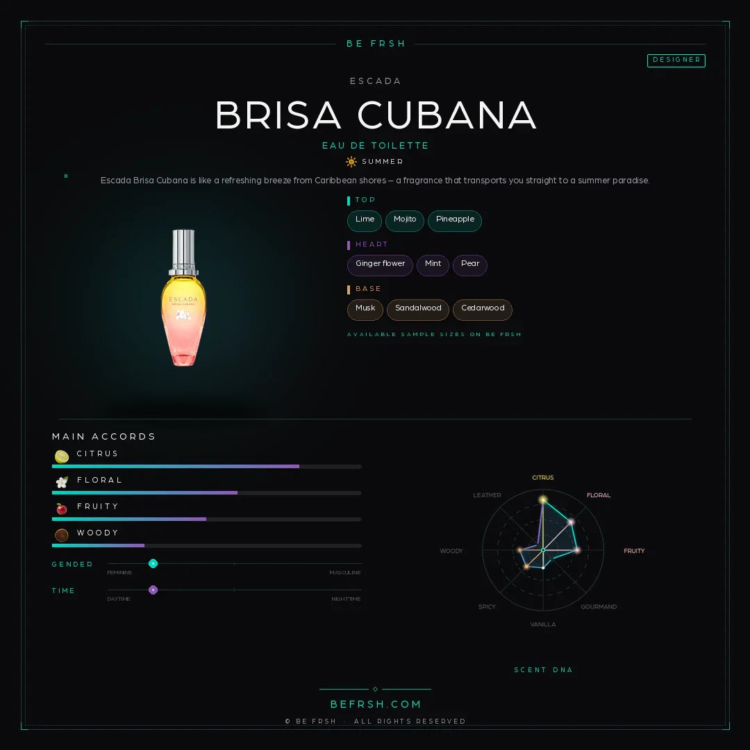 Escada Brisa Cubana - Be Frsh - Tuoksunäyte