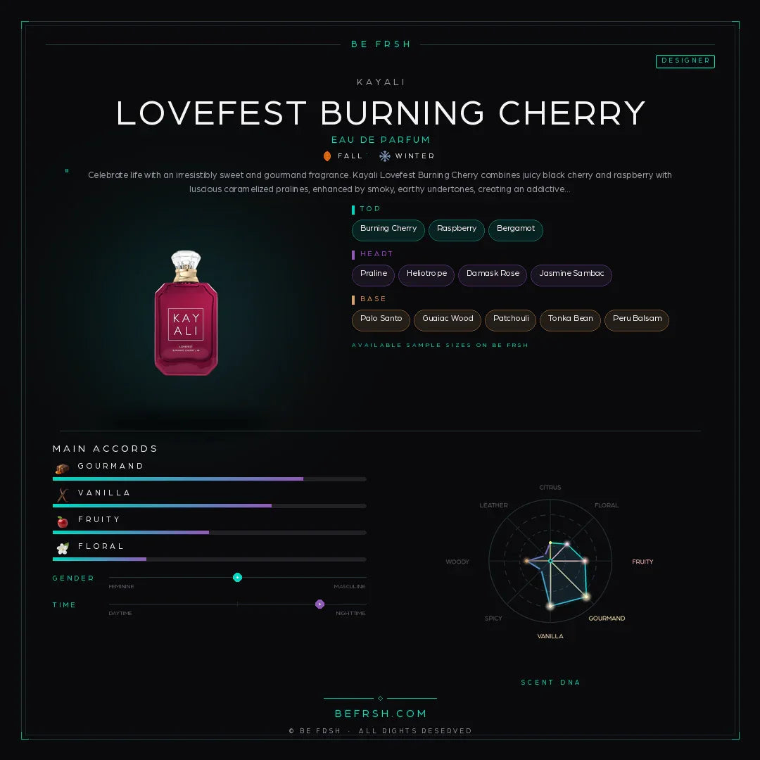 Kayali Lovefest Burning Cherry - Be Frsh - Tuoksunäyte